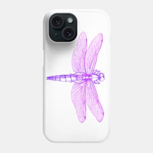 Dramabite Vintage retro dragonfly scientific illustration entomologist Phone Case
