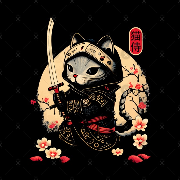 Samurai Cat Tattoo, Kawaii Ninja Cat by Apocatnipse Meow