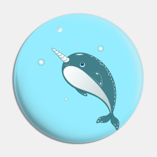 Narwhal whale Pin