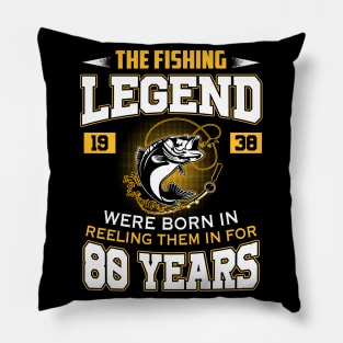 Mens 80th 1938 Birthday Pillow