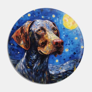 German Shorthaired Pointer in Starry Night style Pin