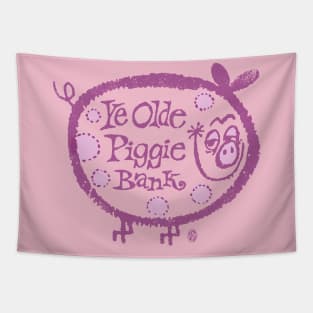 Vintage Ye Olde Piggie Bank Tapestry