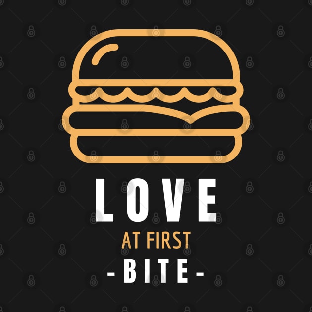 Burger - Love at First Bite - Burger Lovers Gift by stokedstore
