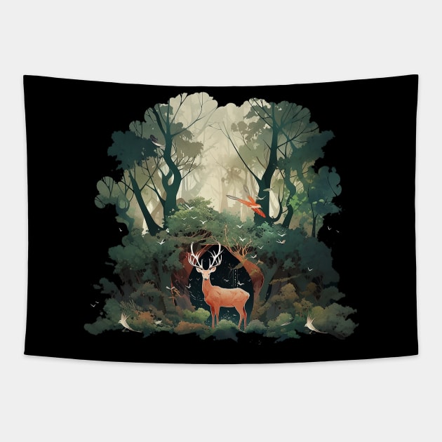 deer Tapestry by dorapeterx