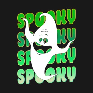 Spooky Halloween Ghost (Green) T-Shirt