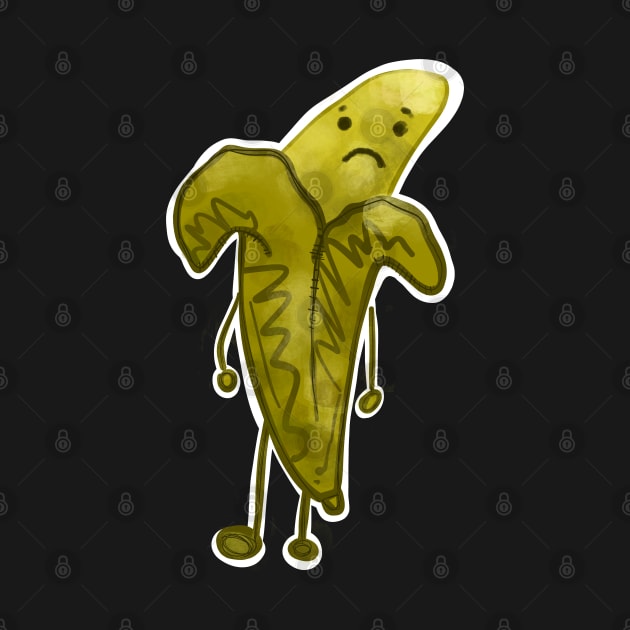 Sad Banana On Yellow Background by SubtleSplit
