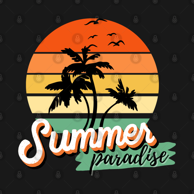 Colorful Retro Sunset Summer T-Shirt by Raja2021