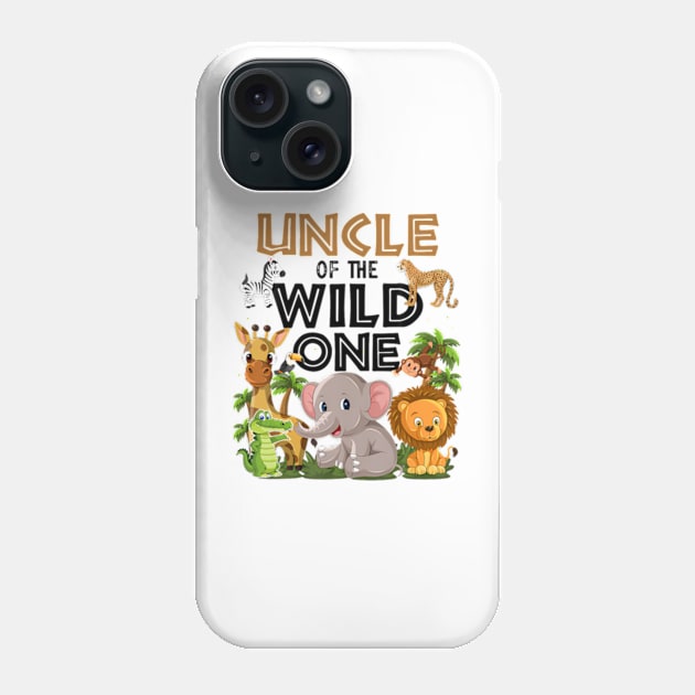 Uncle Of The Wild One Birthday 1st Safari Jungle Family Phone Case by Eduardo