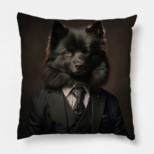 Schipperke Dog in Suit Pillow