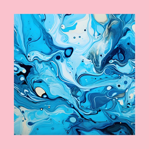 Azure Swirls Fluid Painting by AbstractGuy