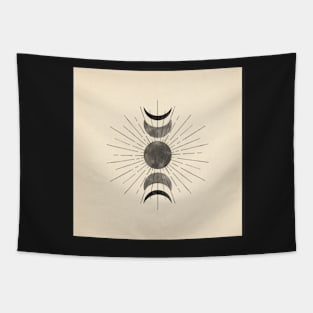 Moon phases, beige and gray Tapestry