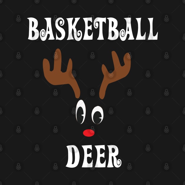 Basketball Reindeer Deer Red nosed Christmas Deer Hunting Hobbies   Interests by familycuteycom