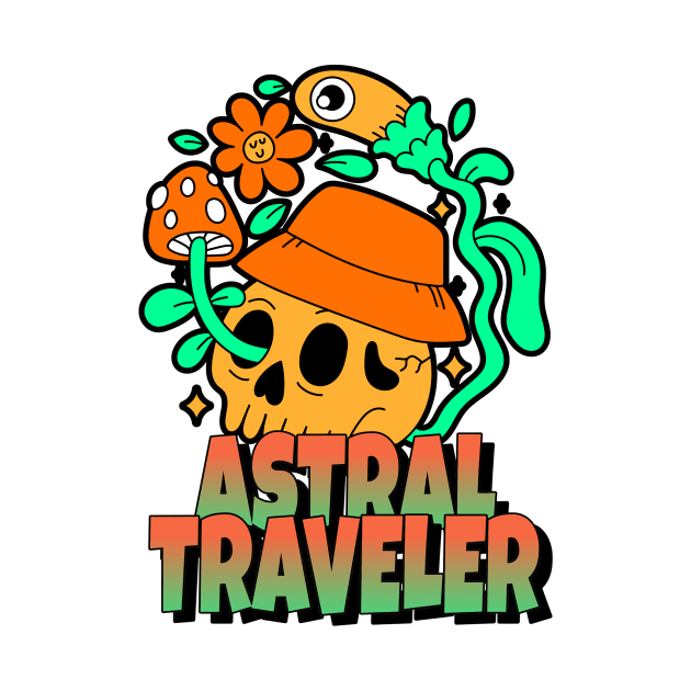 Astral Traveler Trippy Mushrooms by Tip Top Tee's