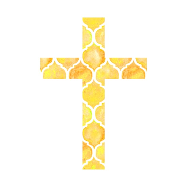 Yellow Easter Cross Design by StylishTayla