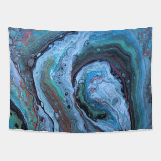 Silver And Green Geode Geode Painting Tapestry Teepublic