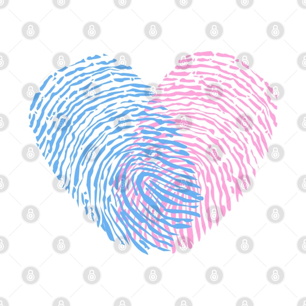 Valentine couple. Human finger print. Baby shower by GULSENGUNEL