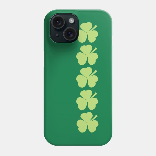 Five Pale Green Shamrocks for St Patricks Day Phone Case by ellenhenryart