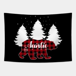 Buffalo Red Plaid Auntie Bear Matching Family Christmas Tapestry