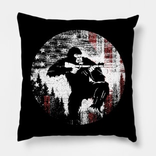 Bigfoot American Flag Hunting Pillow