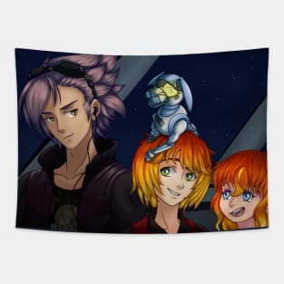 SciFi Anime Character Friends Tapestry