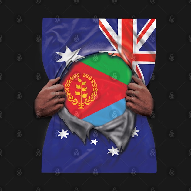 Eritrea Flag Australian Flag Ripped Open - Gift for Eritrean From Eritrea by Country Flags