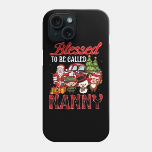 Blessed To Be Called Nanny Christmas Buffalo Plaid Truck Phone Case