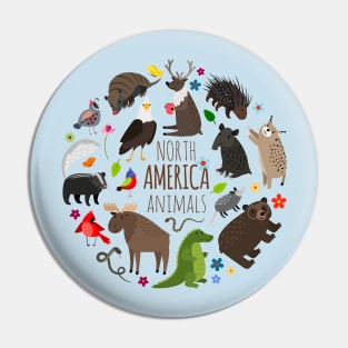 North America animals collection Pin