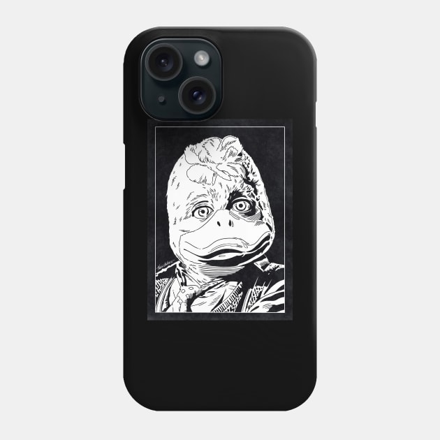 HOWARD THE DUCK (Black and White) Phone Case by Famous Weirdos