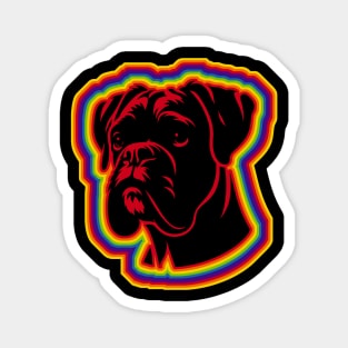 LGBTQ+ rainbow Boxer dog silhouette Magnet