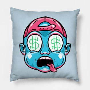 Money Boy Seeing Dollar Signs Pillow