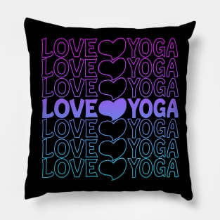 Love Yoga Heart Repeat Text Pillow