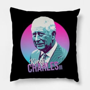 king charles retrowave Pillow