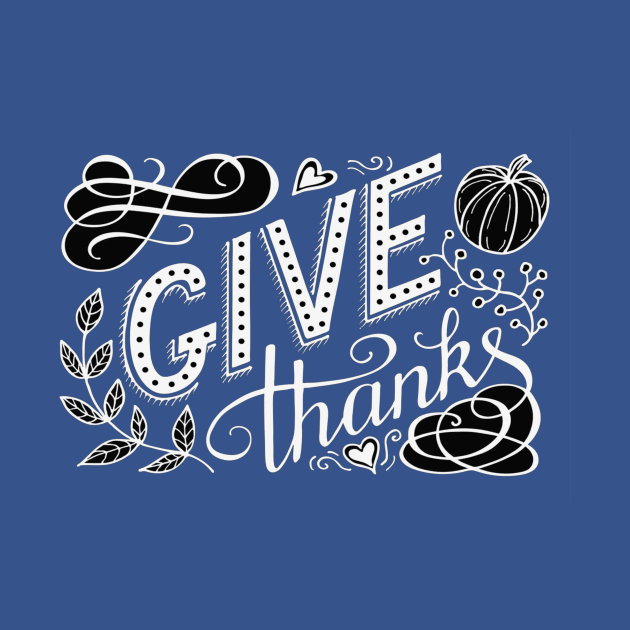 Give thanks hand lettering quote in chalk board style by amramna