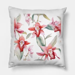 Watercolor Orchid Pattern 18 Pillow