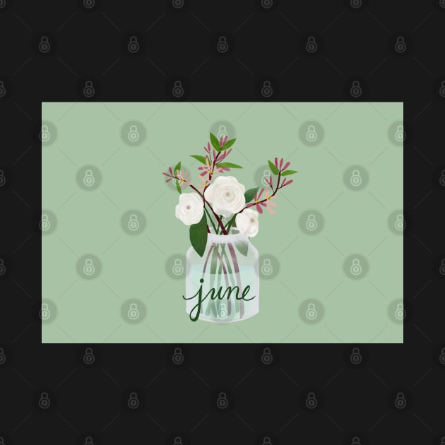 June Honeysuckle and Roses in mason jar by Peleegirl