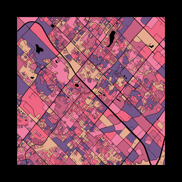 Brampton Map Pattern in Purple & Pink by PatternMaps