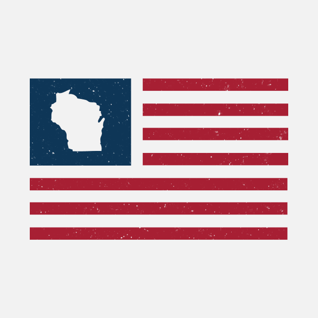 Vintage Wisconsin USA Flag // Retro American Flag Stars and Stripes by SLAG_Creative