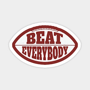 Vintage Beat Everybody Football Gameday // Retro Football Magnet