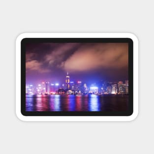 Hong Kong Skyline, Purple Reflections Magnet