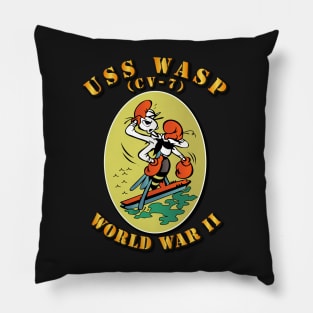 USS Wasp - CV-7 - WWII w Txt Pillow