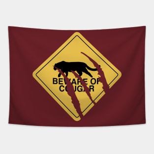 Beware of Cougar Tapestry