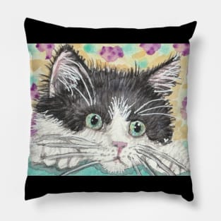 Cute kitten cat art Pillow