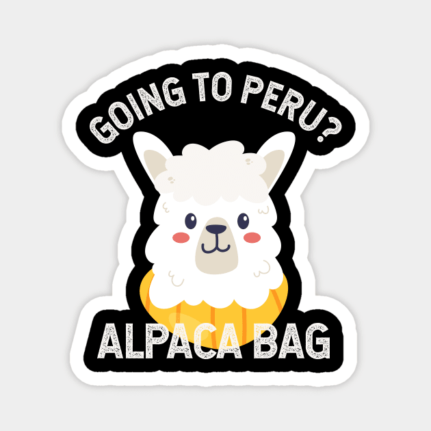 Going to Peru? Alpaca bag Magnet by verde