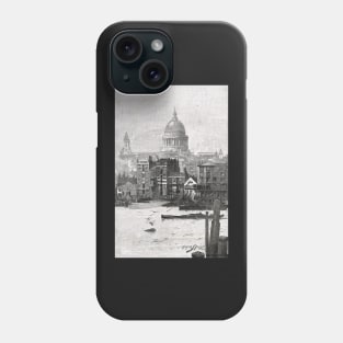 St Paul's from the river in the 19th century Phone Case