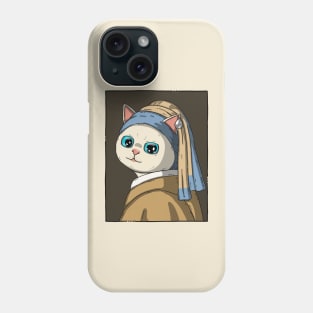 Neko With A Pearl Earring Phone Case