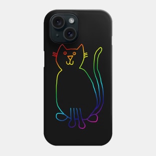 Rainbow Cats Line Drawing Phone Case