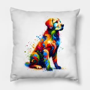 Vibrant Abstract Hamiltonstovare in Colorful Splash Art Style Pillow