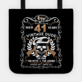 Skull Aged 41 Years Vintage 41 Dude Tote