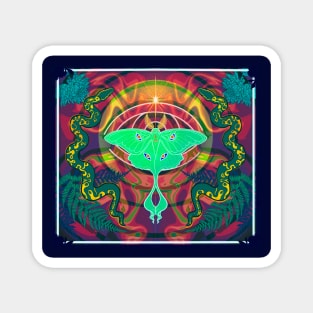 Psychedelic moth tapestry art Magnet