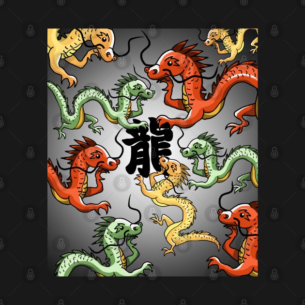 Lots of Chinese Dragons and a Kanji by cuisinecat